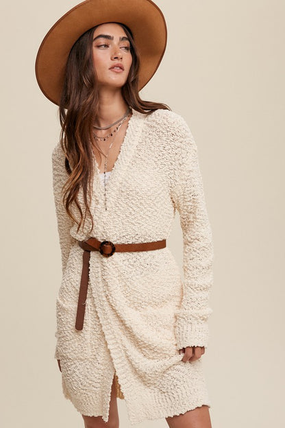 Popcorn Open Knit Cardigan Sweater in 5 Colors