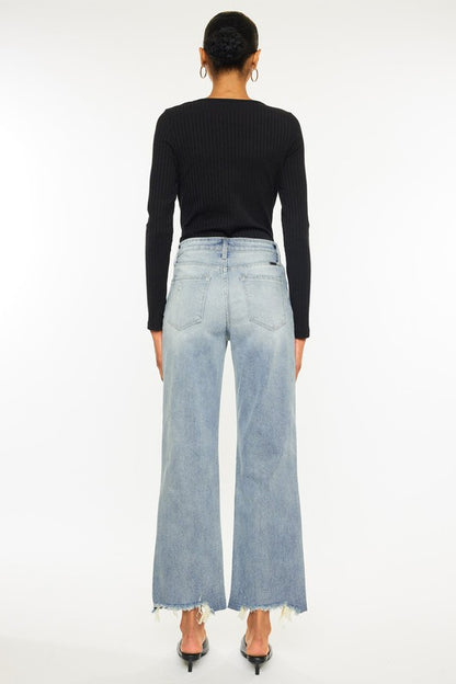 High Rise Slim Wide Leg Jeans