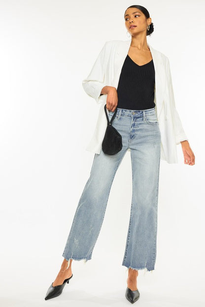 High Rise Slim Wide Leg Jeans