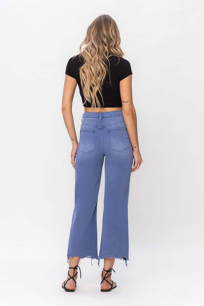 Blue 90"s Vintage Crop Flare Jeans  from Vervet