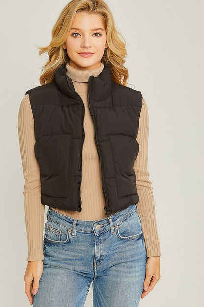 Puffer Vest With Pockets in 5 Fall Colors