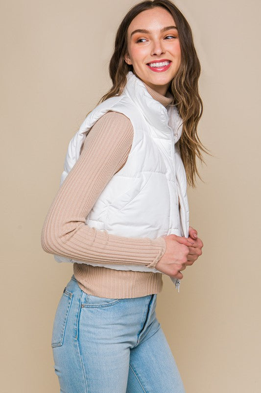 Puffer Vest With Pockets in 5 Fall Colors