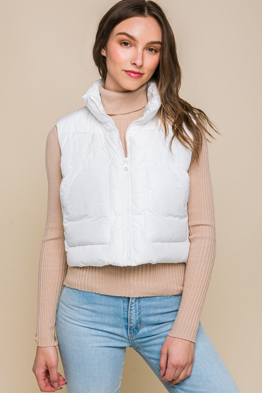 Puffer Vest With Pockets in 5 Fall Colors