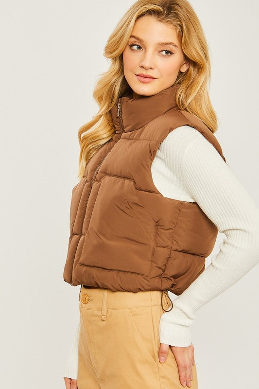 Puffer Vest With Pockets in 5 Fall Colors