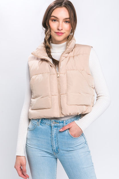 Puffer Vest With Pockets in 5 Fall Colors