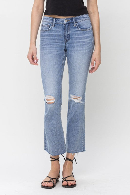 Mid Rise Kick Flare Jeans from Vervet