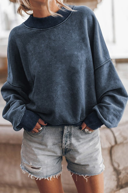 Mineral Washed Acid dye Sweatshirt Pullover in 3 Colors