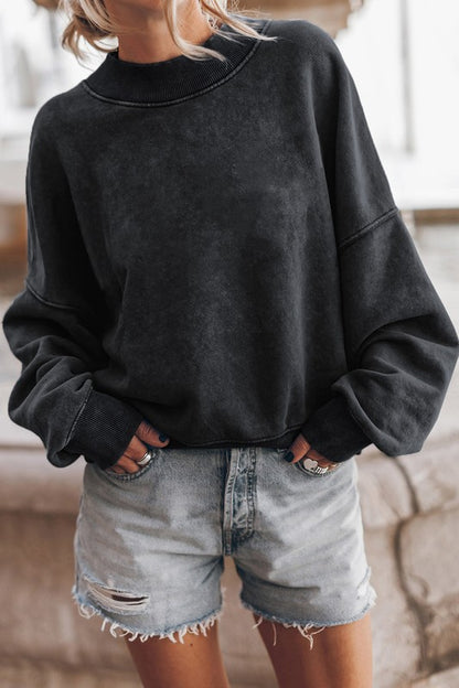 Mineral Washed Acid dye Sweatshirt Pullover in 3 Colors