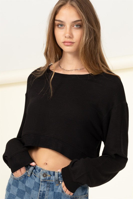 Soul Mate Drop-Shoulder Cropped Sweatshirt in 4 Colors