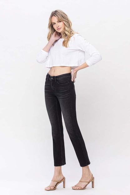 Mid Rise Ankle Slim Straight Jeans from Vervet