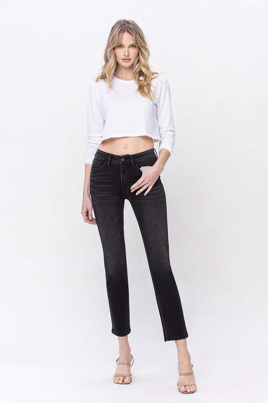 Mid Rise Ankle Slim Straight Jeans from Vervet