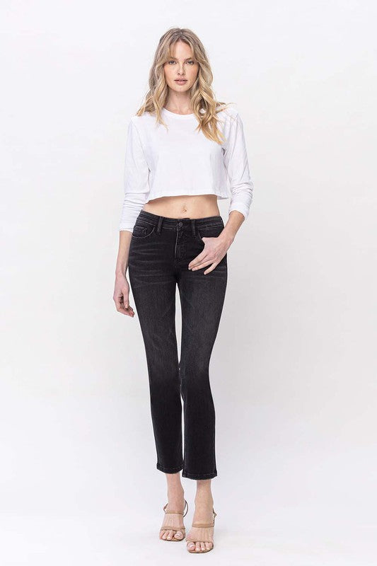 Mid Rise Ankle Slim Straight Jeans from Vervet