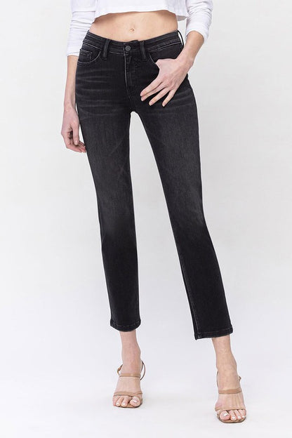 Mid Rise Ankle Slim Straight Jeans from Vervet