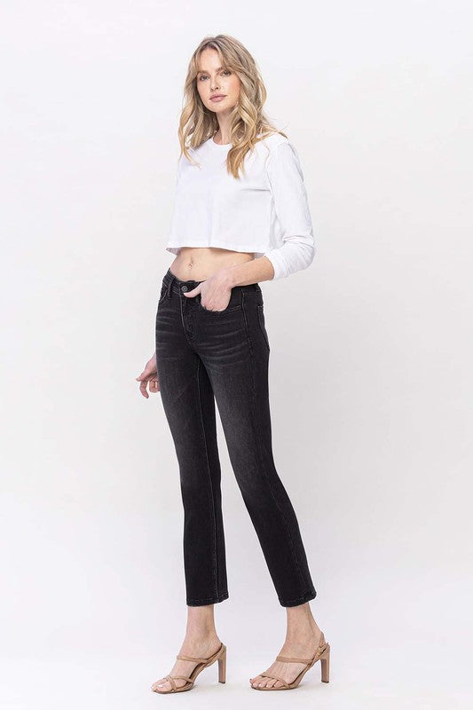 Mid Rise Ankle Slim Straight Jeans from Vervet