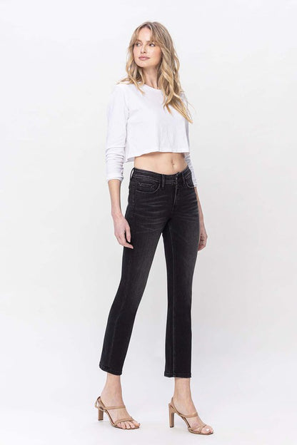 Mid Rise Ankle Slim Straight Jeans from Vervet