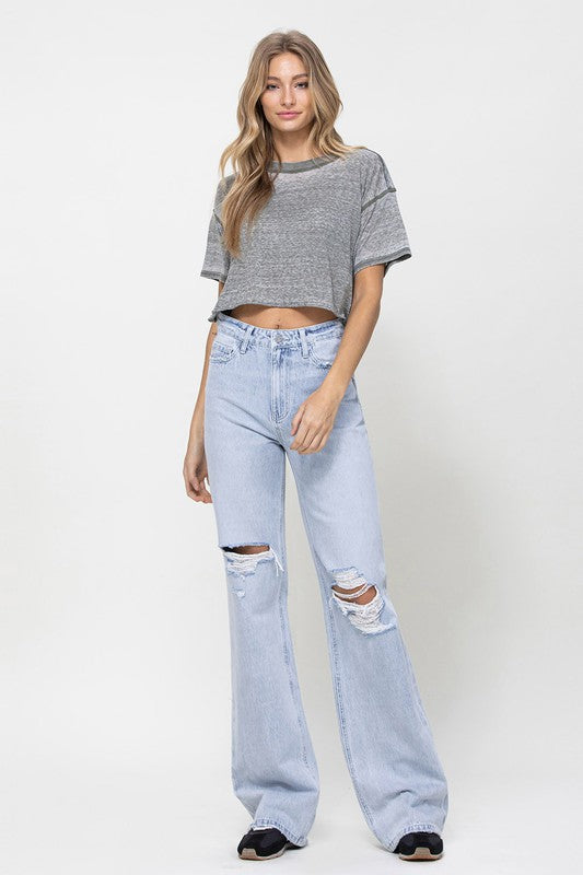 90's Vintage Flare Wide Leg Jeans