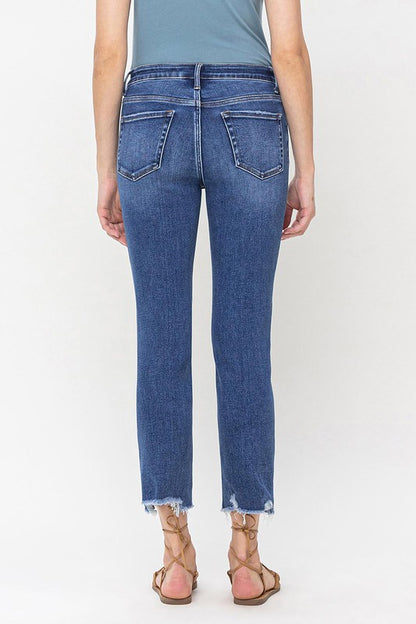 High Rise Crop Slim Straight Jeans from Vervet