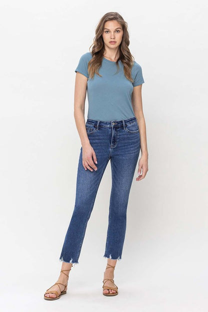 High Rise Crop Slim Straight Jeans from Vervet