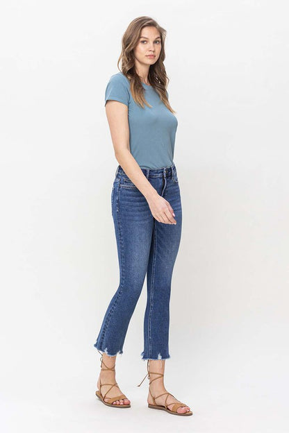 High Rise Crop Slim Straight Jeans from Vervet