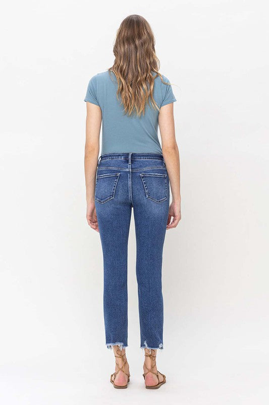 High Rise Crop Slim Straight Jeans from Vervet