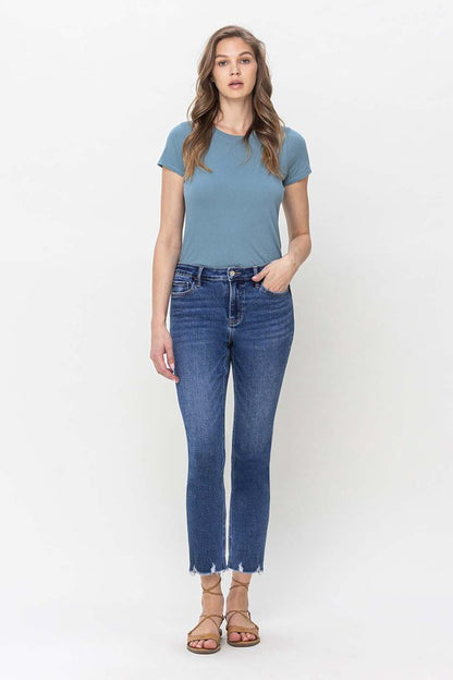 High Rise Crop Slim Straight Jeans from Vervet