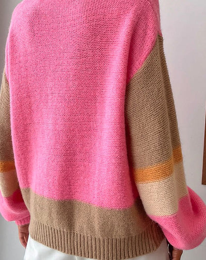 Color block knit sweater