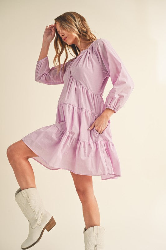 Jenay Tiered Dress in 4 Colors (small only)