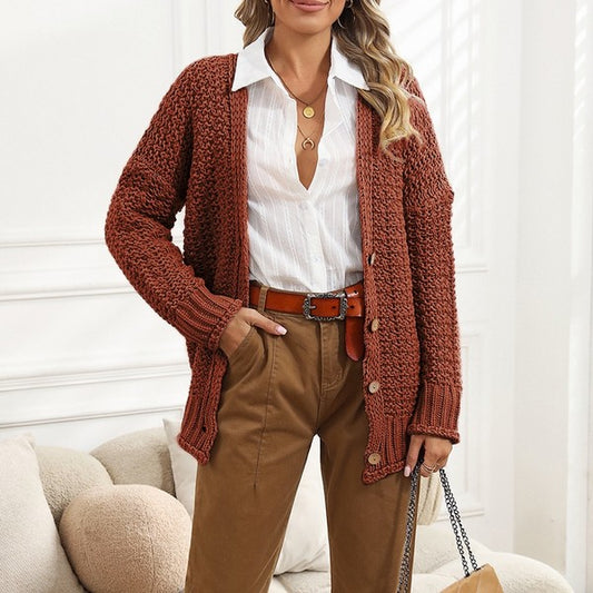 Chunky Cable Knit Oversized Cardigan Sweater in 2 Colors