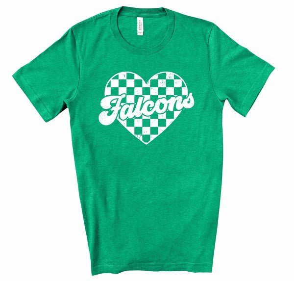 Falcons Checked Heart Gameday Graphic Tee