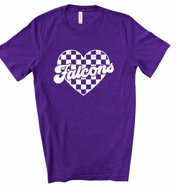 Falcons Checked Heart Gameday Graphic Tee