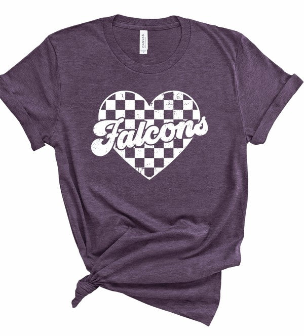 Falcons Checked Heart Gameday Graphic Tee