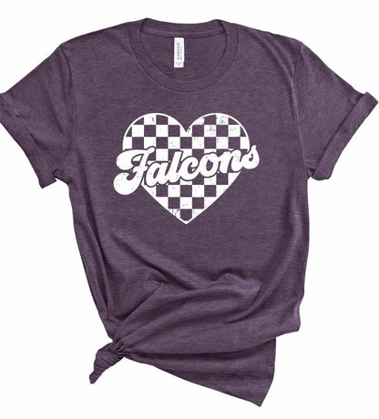 Falcons Checked Heart Gameday Graphic Tee