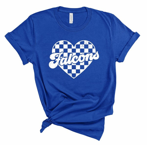 Falcons Checked Heart Gameday Graphic Tee