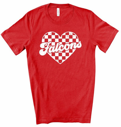 Falcons Checked Heart Gameday Graphic Tee