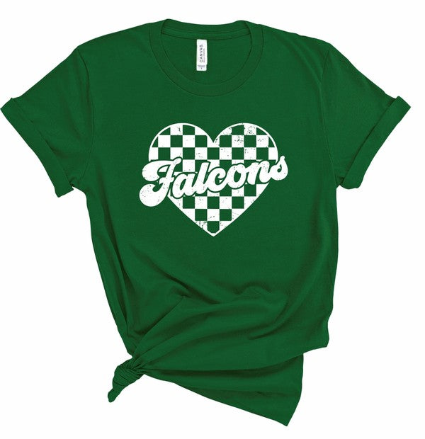 Falcons Checked Heart Gameday Graphic Tee