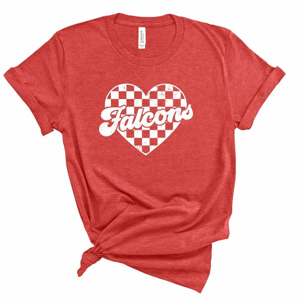 Falcons Checked Heart Gameday Graphic Tee