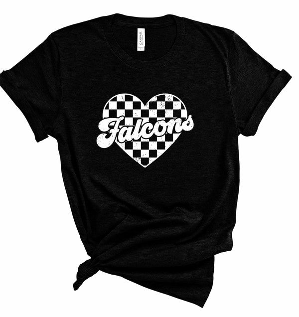 Falcons Checked Heart Gameday Graphic Tee