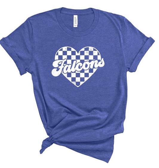 Falcons Checked Heart Gameday Graphic Tee