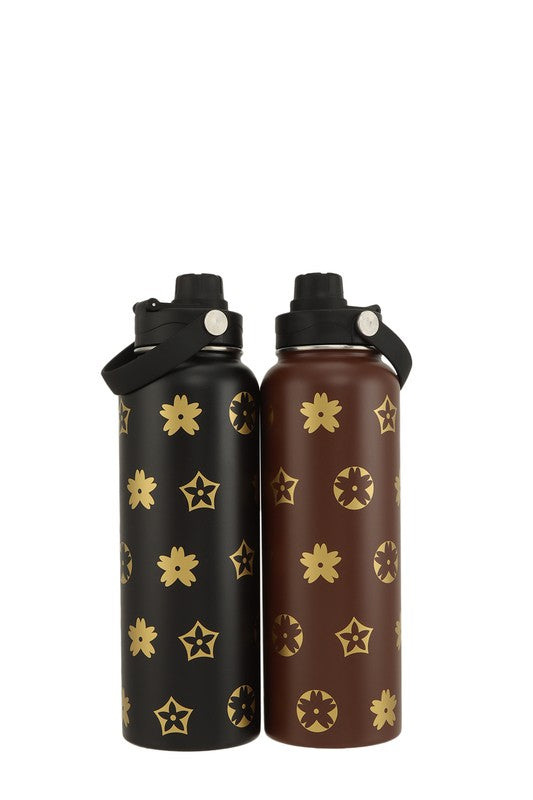 40oz Geometric Printed Tumbler/Water Bottle LV Inspired