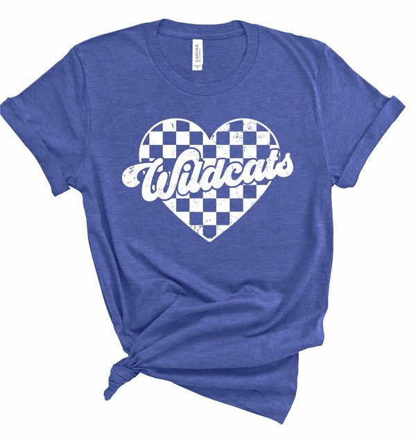 Wildcats Checked Heart Gameday Graphic Tee