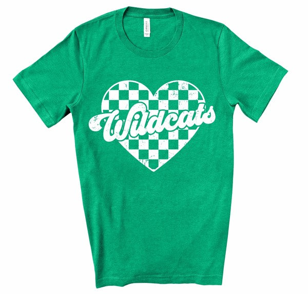 Wildcats Checked Heart Gameday Graphic Tee