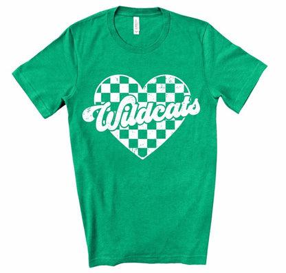 Wildcats Checked Heart Gameday Graphic Tee