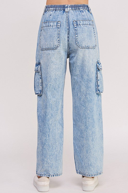 Mandy Baggy High Waisted Ankle Cargo Jeans