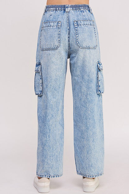 Mandy Baggy High Waisted Ankle Cargo Jeans