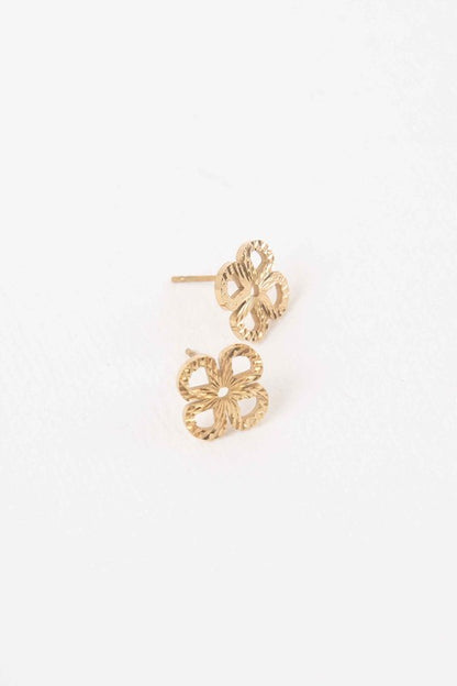 Etched Clover Stud Earrings