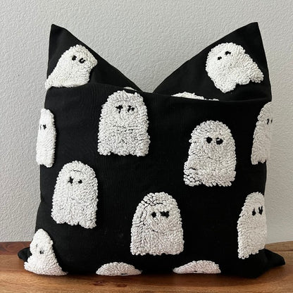 Halloween throw pillow cover, tufted accent pillow