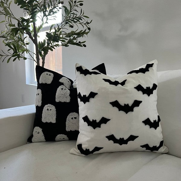 Halloween throw pillow cover, tufted accent pillow