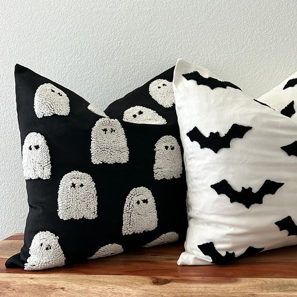 Halloween throw pillow cover, tufted accent pillow