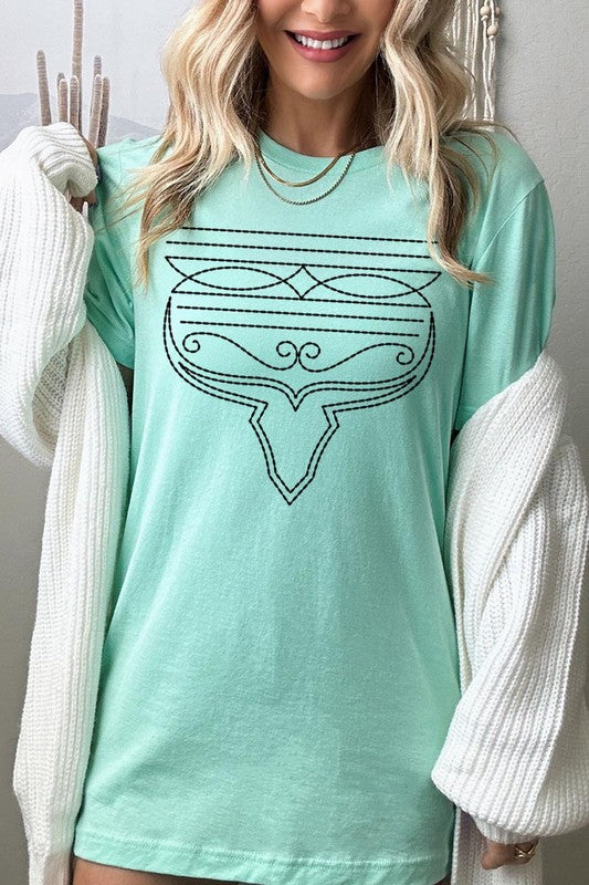 Western Boot Stitch Graphic Tee in 20 Colors