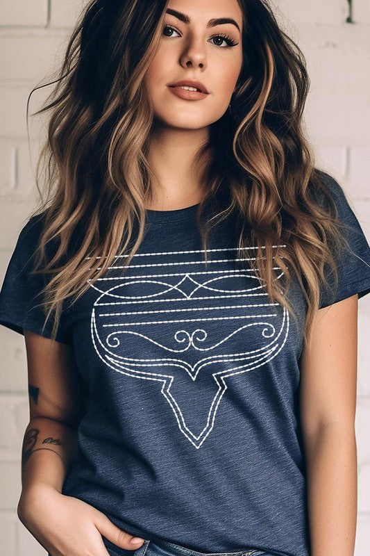 Western Boot Stitch Graphic Tee in 20 Colors